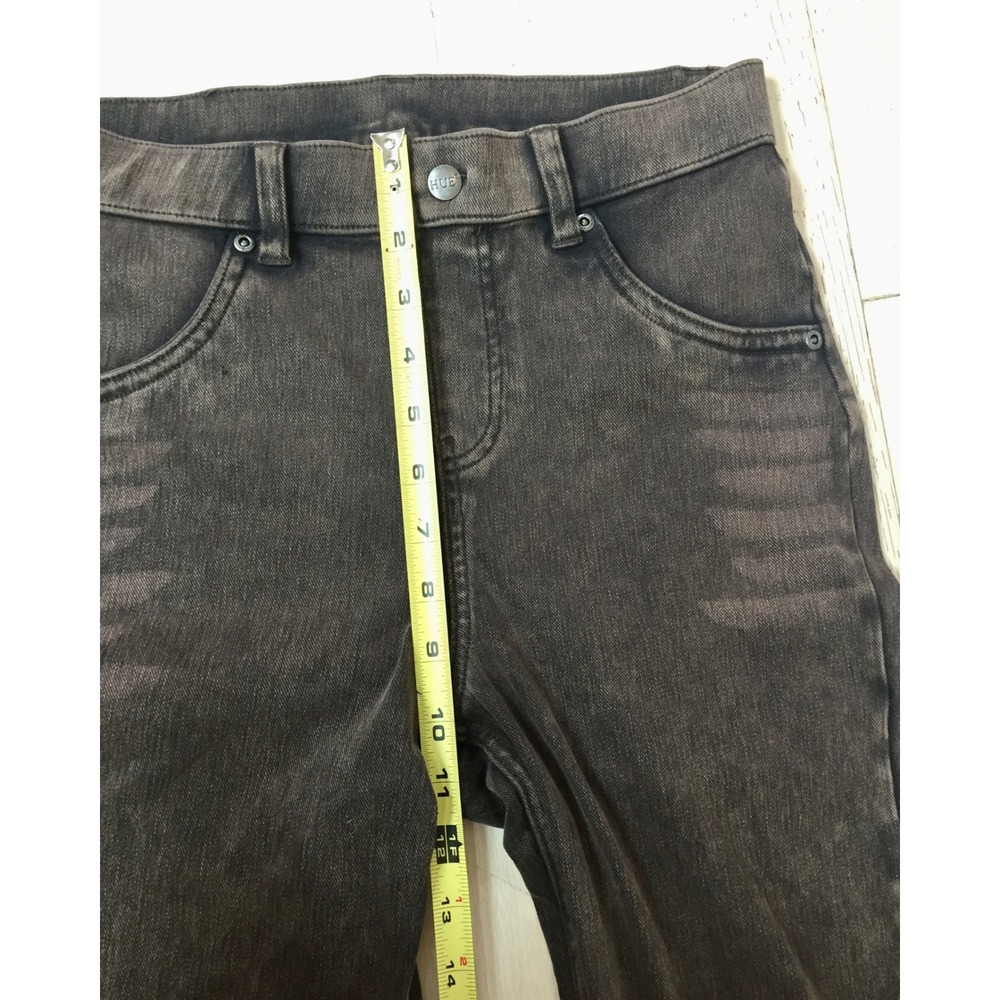 HUE Espresso Brown Faded Denim Leggings Jeggings Small Style 20652 High Rise - Picture 6 of 8
